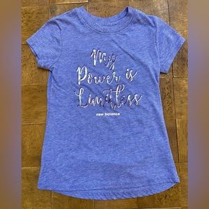 New Balance t-shirt. “My Power Is Limitless” Size 5T.